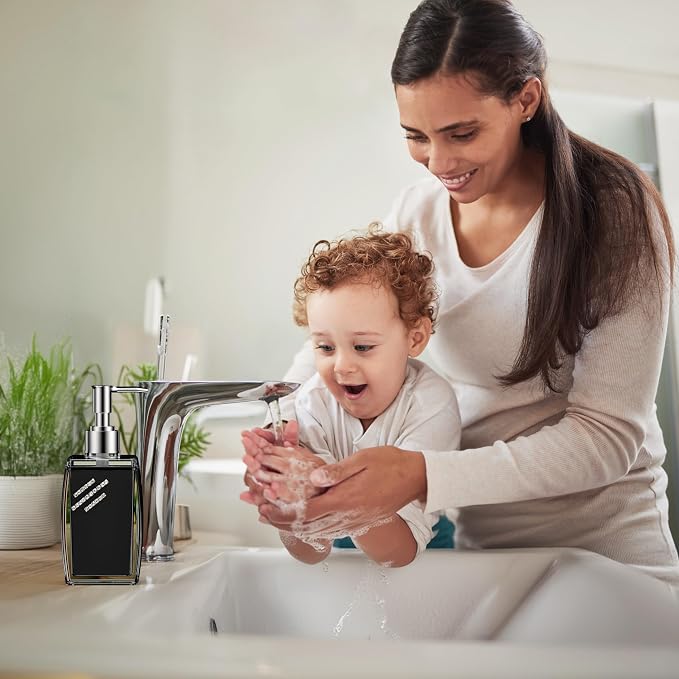 Purple Soap Dispenser with Refillable Plastic Pump - Image 3