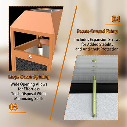 Commercial Metal Outdoor Trash Can - Image 6