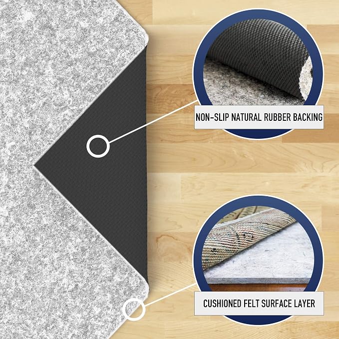 RUGPADUSA - Dual Surface - 2'10" x 4'10" - 1/4" Thick - Felt + Rubber - - Image 3
