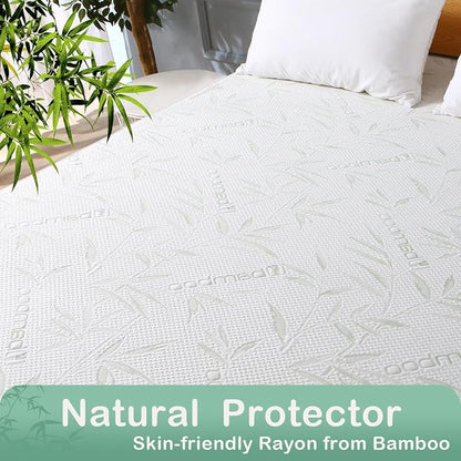 Twin Mattress Protector Waterproof Mattress Pad Washable Bamboo Rayon Mattress - Image 2