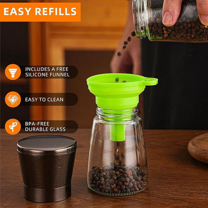 DAVIMADE Metal Bronze Salt and Pepper Grinder Set of 2，Manual Refillable - Image 3
