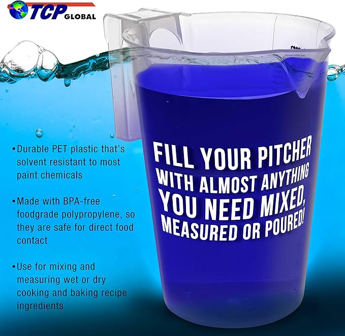 TCP Global 2 Liter Plastic Graduated Measuring and Mixing Pitcher - Image 5