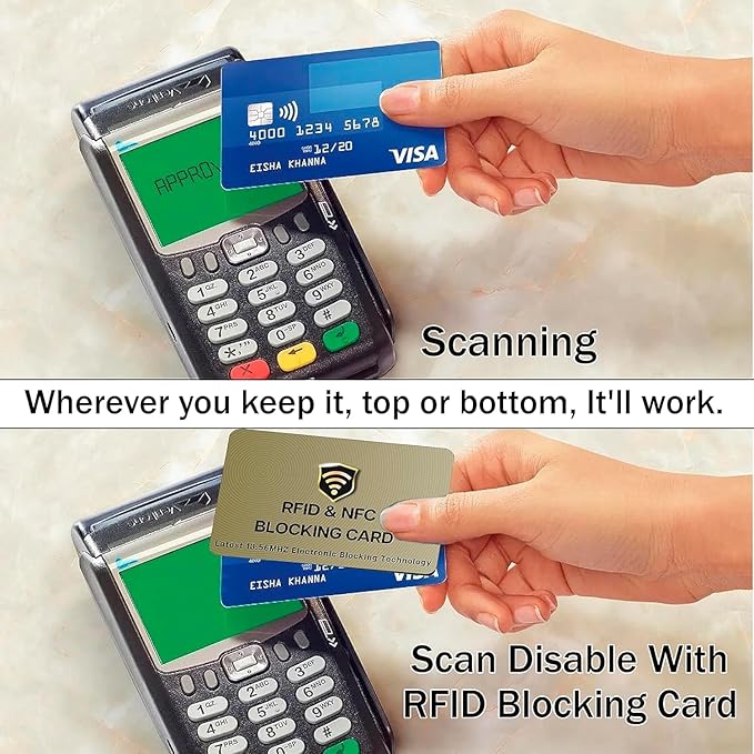 SaiTech IT RFID Cards One Card Protects Entire Wallet Purse for Men & Women, Contactless Bank Debit Credit Card ProteRFID Goldenctor ID ATM Guard Card – Golden (50 PCs Bulk RFID Card Golden)