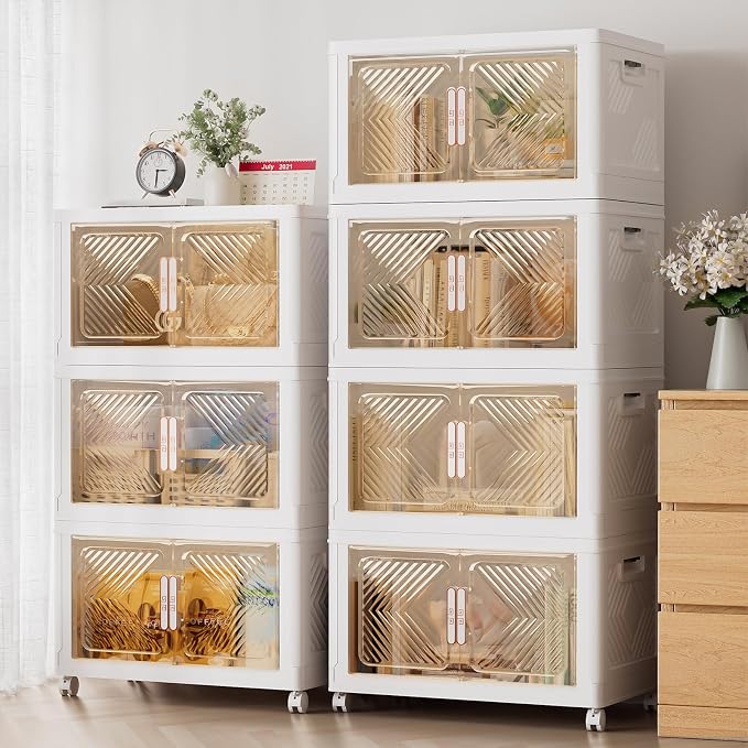 Storage Bins with Lid 76QT, Stackable Storage Containers with Wheels and - Image 7