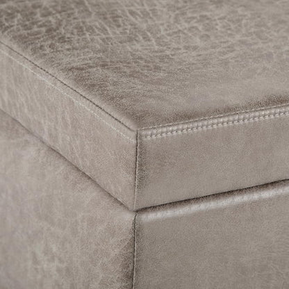 SIMPLIHOME Avalon 48 inch Wide Contemporary Rectangle Storage Ottoman Bench in - Image 7