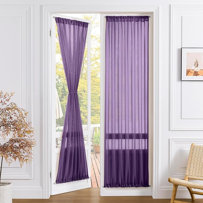 Tollpiz Sheer Curtains Closet Linen Textured Curtain Sheers Doorway Light by Tollpiz