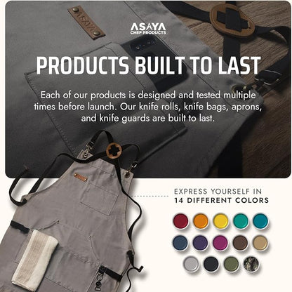 Asaya Chef and BBQ Apron with Bottle Opener and Hand Towel - 10oz Cotton Canvas - Image 6