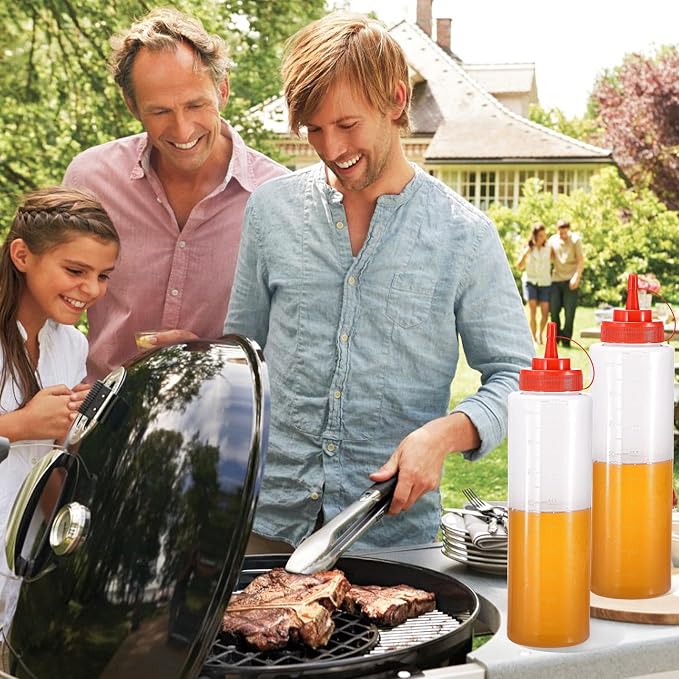 Condiment Squeeze Bottles Ketchup Dispenser, 6 Pack 32oz Squeeze Bottles - Image 7