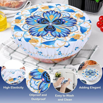 5 Pieces Bowl Covers Reusable, 5 Size Elastic Cloth Bowl Covers - Image 5