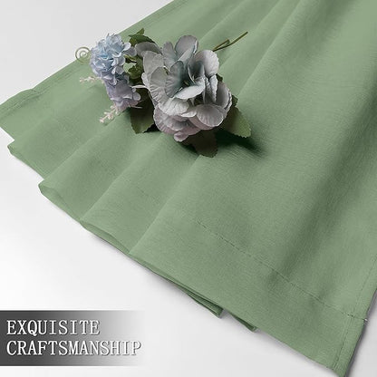 Tollpiz Short Sheer Curtains Linen Textured Living Room Curtain Sheers Light - Image 7