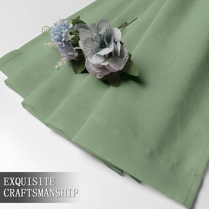 Tollpiz Sheer Curtains Bedroom Linen Textured Curtain Sheers Light Filtering - Image 7