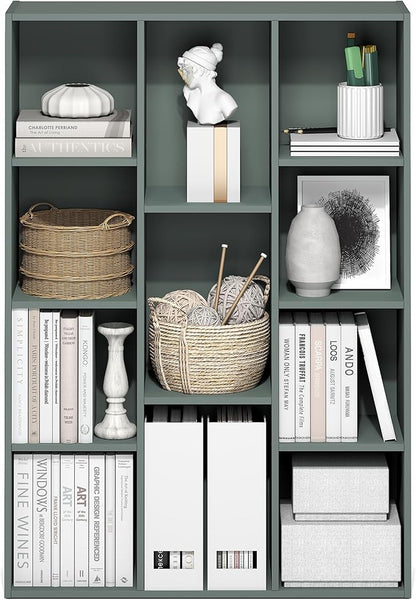 Furinno LUDER Book Shelf, 11-Cube Bookshelf, Reversible Bookcase, 9.4 x 29.1 x - Image 5