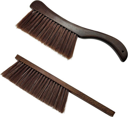 2 Pcs Wooden Hand Broom Brush, Dust Bench Brush Whisk Broom Soft Bristle Brush by HIQU+and+HIST