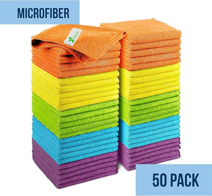 GREEN LIFESTYLE Chamois Cloth, Microfiber Cleaning Cloth 50 Pack, Borderless - Image 7