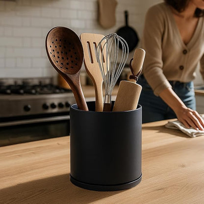 D'vine Dev 360° Rotating Utensil Holder – 7.2" Kitchen Utensil Crock - Image 3