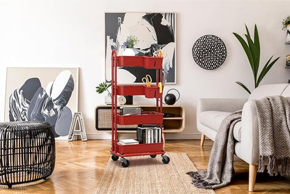 Simple Houseware 4-Tier Multifunctional Rolling Utility Cart - Image 8