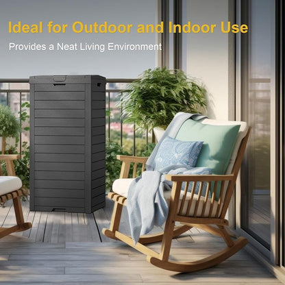 Outdoor Trash Can Waterproof Resin Garbage Bin, 31 Gallon - Image 9