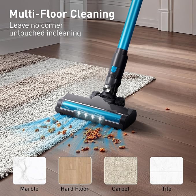 250W 25KPa Suction Cordless Vacuum Cleaner, 6-in-1 Lightweight Stick Vacuum - Image 5