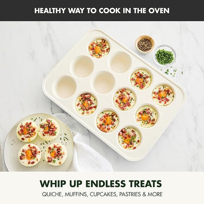 GreenPan Bakewell 12-Cup Muffin Pan, Healthy Ceramic Nonstick Bakeware - Image 5