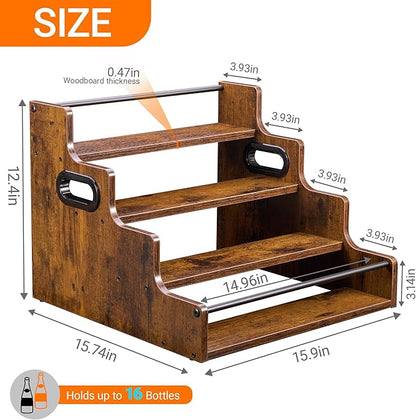 YQBRAO 4-Tier Tiered Liquor Bottle Display Shelf - Image 3