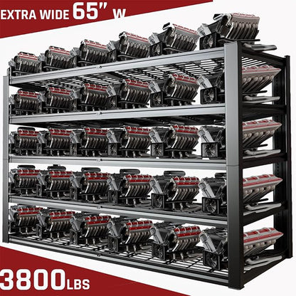 65" W Garage Shelving Heavy Duty, 5 Tier Garage Shelves, Commercial Metal Shelf - Image 3