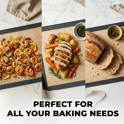 Zulay Kitchen Silicone Baking Mat Set – 2-Pack 16.5″ × 11.6″ Reusable Non-Stick - Image 2