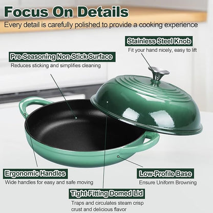 TeamFar Cast Iron Bread Dutch Oven, 6 Qt Enameled Dutch Oven Pot - Image 5