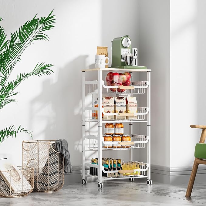 5-Layer Fruit Basket Kitchen Food Storage Organizer and Storage Rack, Stackable - Image 2