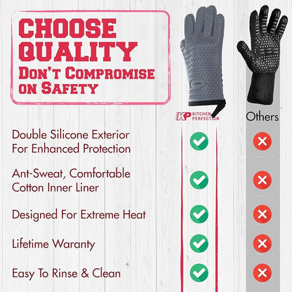 KITCHEN PERFECTION S Silicone Smoker Oven Gloves - Image 9