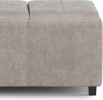 SIMPLIHOME Avalon 42 inch Wide Contemporary Rectangle Storage Ottoman in - Image 5