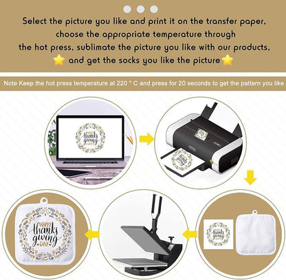 Patelai 6 Pieces Blank Sublimation Oven Mitts Set Include Blank Sublimation - Image 5