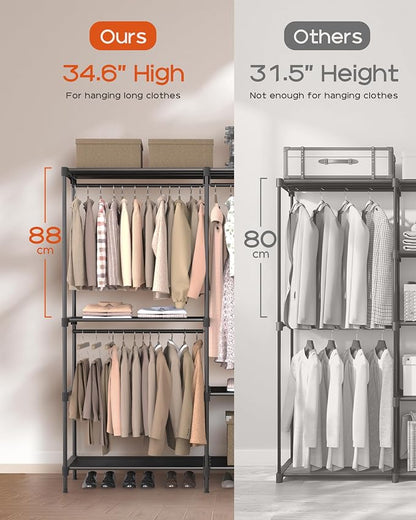 Clothes Rack, Portable Closet, 54.3 Inch Large Capacity Wardrobe Closet - Image 3