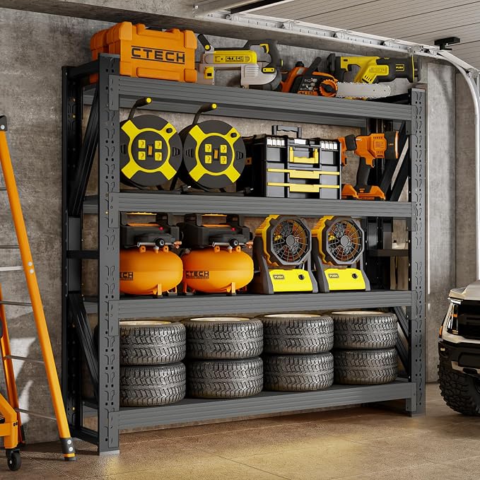 4000LBS Storage Shelves Heavy Duty, 4 Tier Adjustable Shelf, Garage Storage by IYANEN
