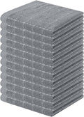 Homaxy 100% Cotton Terry Kitchen Dish Cloths, Ultra Soft and Absorbent Dish Towels for Kitchen, Suitable for Drying and Washing Dishes, 12 Pack, 12 x 12 Inches, Grey