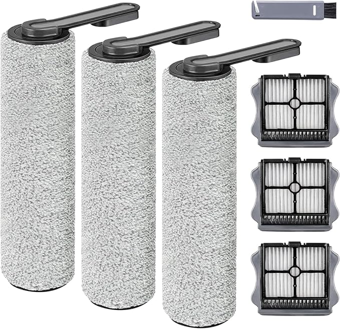 Roller Brush and Filters Replacement Compatible with Tineco Floor ONE S5/Floor One S5 Pro Cordless Vacuum Cleaner,(Not for Other S5 Series Models)3 Brushes Roller,3Filters
