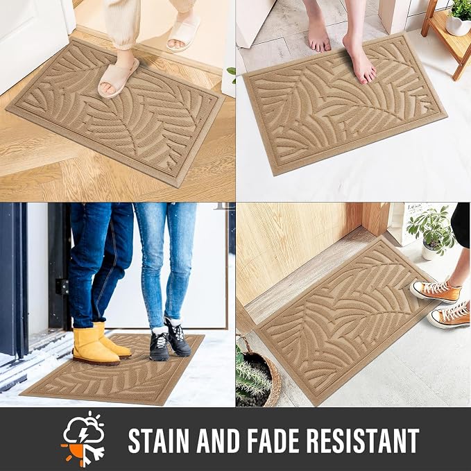 Front Door Mat, Absorbent Resist Dirt Welcome Door Mat Indoor Outdoor, - Image 4