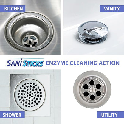 SANI 360° Sani Sticks Drain Cleaner and Deodorizer, Unscented Enzyme Pipe - Image 5