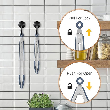 HOTEC Premium Stainless Steel Locking Kitchen Tongs - Image 8