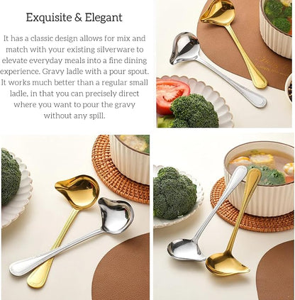 2-Pack Gravy Spoon Small Ladle for Sauce/Gravy / .1 Ounce mini Stainless Steel - Image 3