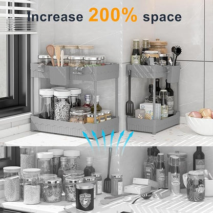 Sevenblue 2 Pack Under Sink Organizer, Under Bathroom Cabinet Organizer - Image 2