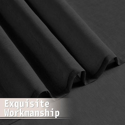 Tollpiz Short Sheer Curtains Closet Linen Textured Curtains Sheer Doorway Light - Image 8