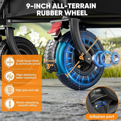 Beach Wagon with 9x3 Big Rubber Wheels - Image 3