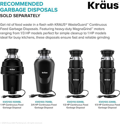 KRAUS Forteza 32-inch Undermount Single Bowl Granite Kitchen Sink in Grey, KGU-55GREY