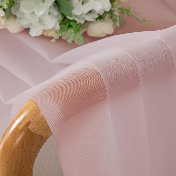 Chyhomenyc Blush Pink Sheer Curtains 78 Inches Long 2 Panels Set for Living Room, Light Filtering Voile Lightweight Bedroom Curtains, Rod Pocket Solid Window Treatment Drapes, Each 42W x 78L