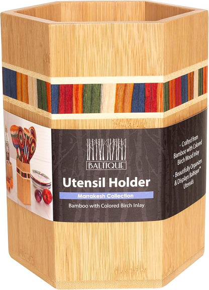 Totally Bamboo Baltique Marrakesh Collection Kitchen Utensil Holder, Large - Image 7