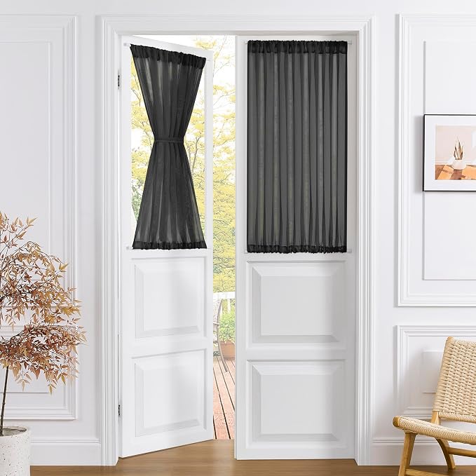 Tollpiz Sheer Linen Textured Curtain Sheers Doorway Light Filtering Voile by Tollpiz