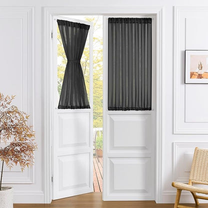 Tollpiz Small Sheer Curtain Linen Textured Curtain Sheers Doorway Light by Tollpiz