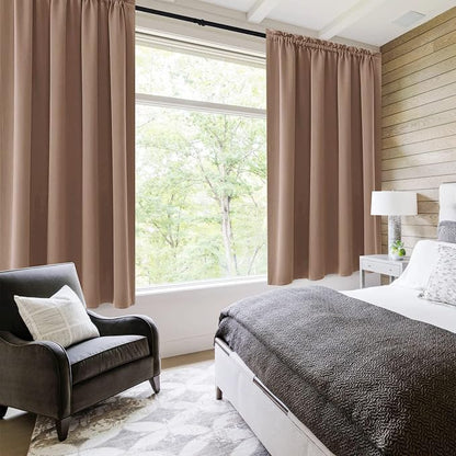 DWCN Blackout Curtains Room Darkening Thermal Insulated Bedroom Curtains Window - Image 2