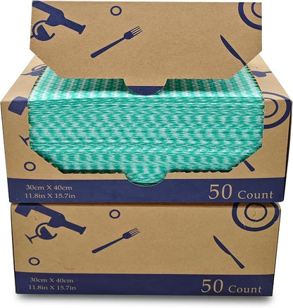 Heavy Duty Reusable Cleaning Cloths 100 Count Food Service Wipes Dishcloths - Image 2