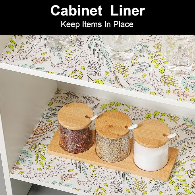 Cooyes Shelf Liners for Kitchen Cabinets, Refrigerator Liners Waterproof & - Image 3